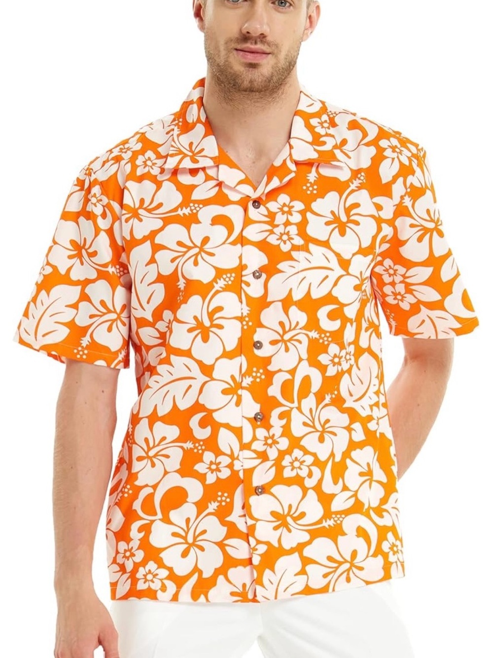 Hawaii Hangover Vintage Floral Hawaiian Shirt, Orange, Size L, NWT